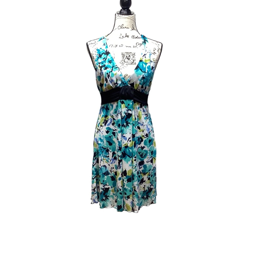 Speechless Y2K halter dress. Turquoise floral print. Size Small.